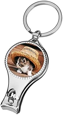 חתול עם כובע חותך ציפורניים חדים חריפים ביותר של ציפורני ציפורניים חריפות עם מחזיק מפתחות פותחן בקבוקים