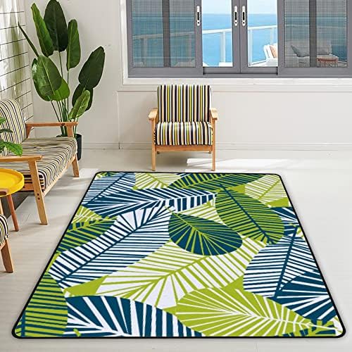 זוחל שטיח מקורה משחק מחצלת עלים תוססים טרופיים לסלון חדר שינה חינוכי משתלת רצפה שטיחים שטיחים 63x48 אינץ '