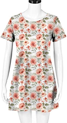 שמלות חולצת טריקו של HGCCGDU לנשים לנשים אופנת קיץ 2023 שמלת נדנדה כושר רופפת שמלת טוניקה נוחה זורמת זורמת זורמת
