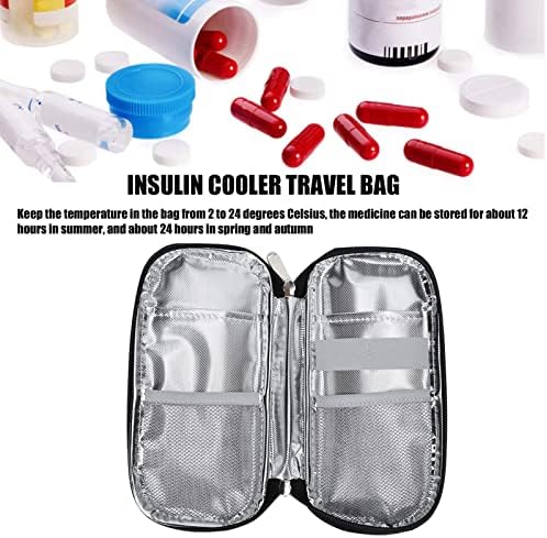 מארז נסיעות קריר אינסולין, עט אינסולין נושאת תיק קיר קירור רפואי נייד לסוכרת, תיק קירור מבודד תרופות מארגנות תרופות