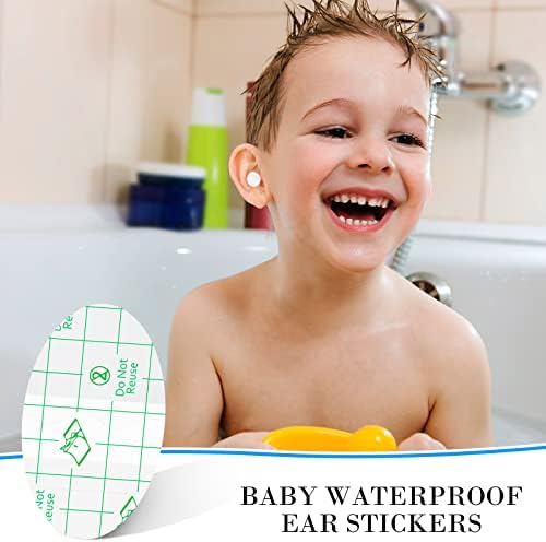 60 חלקים מדבקות אוזניים אטומות למים לתינוקות כיסויי אוזניים לשחייה מגני אוזניים מקלחת עם תקעי אוזניים לילדים יילוד יילוד כיסויי אוזניים חד פעמיים לשנורקלינג בגלישת מקלחת וספורט מים אחרים