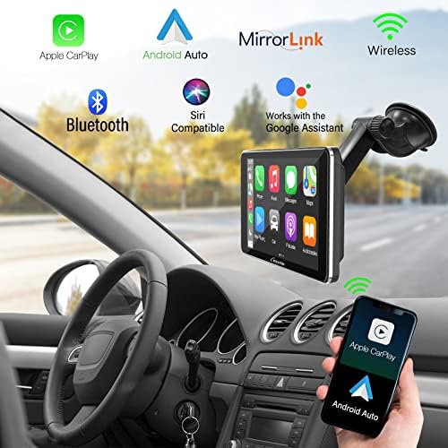 סטריאו לרכב אלחוטי קרפוריד עם Apple CarPlay ו- Android Auto, מסך מגע מלא של 7 אינץ
