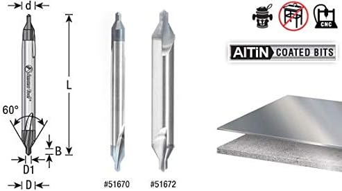 כלי אמנה - 51670 CNC 118 ° PT. מקדח במרכז קרביד מוצק בעל ביצועים גבוהים 60 מעלות