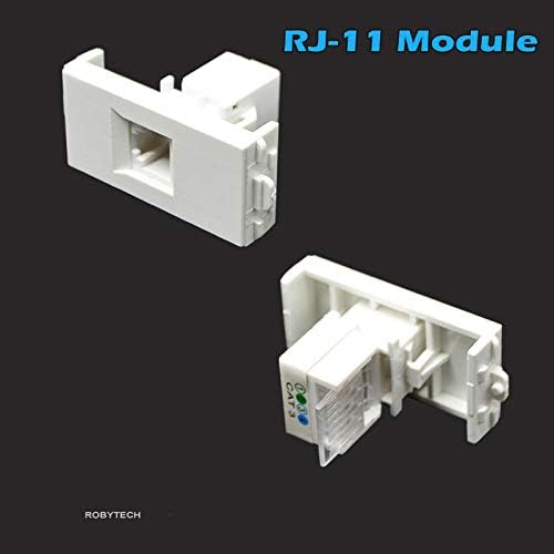 RJ11 שקע טלפון שקע לוחית עם 3 יציאות RJ11 CAT3 לוח לוחית לבן לבן לשירות מערכת כבלים של אבן מפתח טלפון