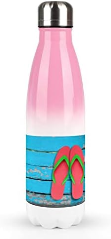 כפכפי קיץ דפוס חוף 17oz בקבוק מים ספורט נירוסטה ואקום מבודד צורת קולה בקבוק ספורט לשימוש חוזר