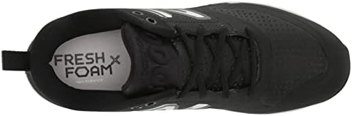 איזון חדש של קצף טרי של גברים x 3000 V6 נעל בייסבול מתכת, שחור/לבן סינטטי, 10.5