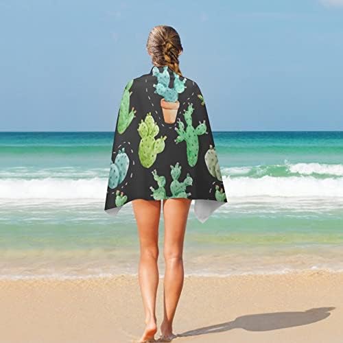מגבות חוף קטעי מים לקקטוס לטיול מגבת יבש מהירה לשחיינים הוכחת חול מגבות חוף לגברים נשים