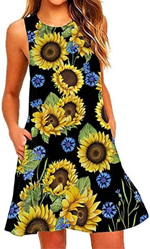 שמלת טוניקה של Kcjgikpok לנשים, דפוס פרחים גדול ללא שרוולים שמלת מקסי מקסי שמלה קיץ שמלות סקסיות לנשים 2023