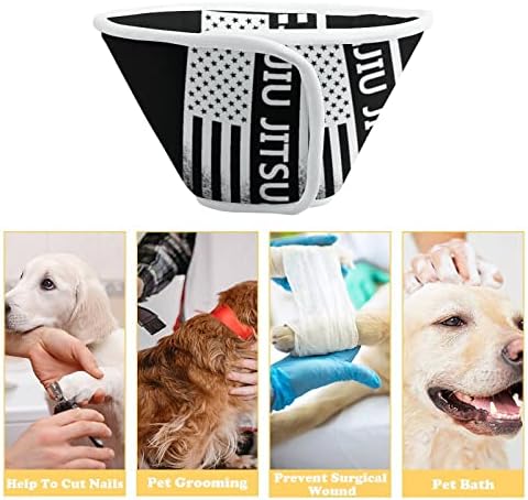 אמריקאי דגל ג 'יו ג' יטסו הדפסת כלב קונוס לחיות מחמד התאוששות אליזבת צווארון מגן עבור לאחר ניתוח