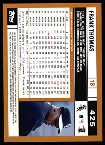 2002 Topps 425 פרנק תומאס שיקגו ווייט סוקס NM/MT White Sox