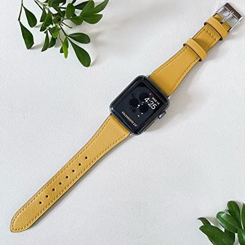 Handodo Womens Slim Leather Watch Band תואם ל- Apple Watch 8/7/6/5/4/3/2/1 SE, SGS מוסמך איטלקי גרגיר עליון עור אמיתי, רצועת החלפה ל- IWatch