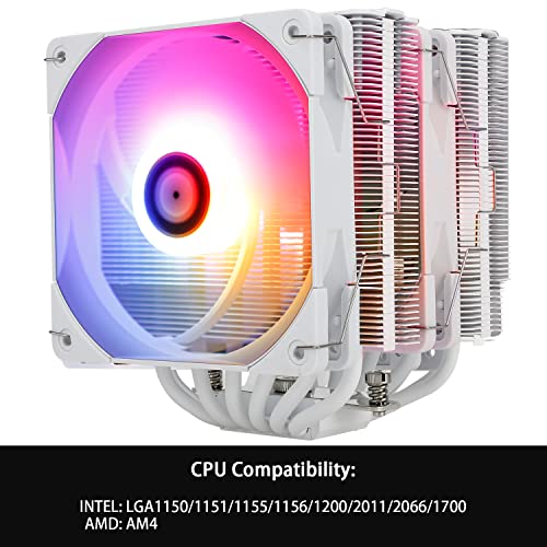 Thermalright להיות מתנקש 120 לבן ARGB CPU אוויר קריר,6 חום, צינורות,TL-C12W-S PWM Fan,צלעות קירור אלומיניום כיסוי, AGHP טכנולוגיית AMD AM4/AM5/מידע LGA 1700/115X/1200/2011