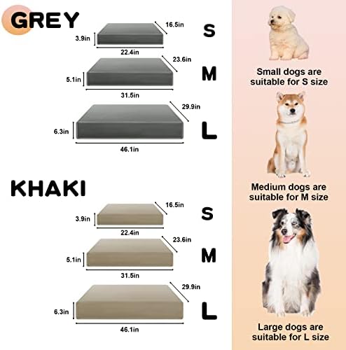 מיטת כלבים מקורה של Mestuel, מיטת כלבים ללא החלקה לכלבים בינוניים גדולים, מזרן שינה של חיית מחמד של מיטת ארגז ספה עם כיסוי רחיץ, מיטת כלבים כותנה מעולה אנטי חרדה לכל העונות, 31.5''x23.6''X5.1 '' '' '