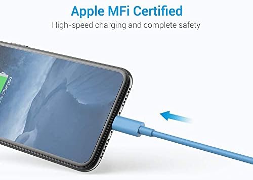 מטען אייפון MFI מוסמך - כבל ברק 3pack 3ft 6ft 10ft ברק עמיד ל- USB כבל טעינה תואם לאייפון 14 Pro Max 13 מיני 12 11 x 8 7 6 פלוס 5 SE iPod AirPods - כחול