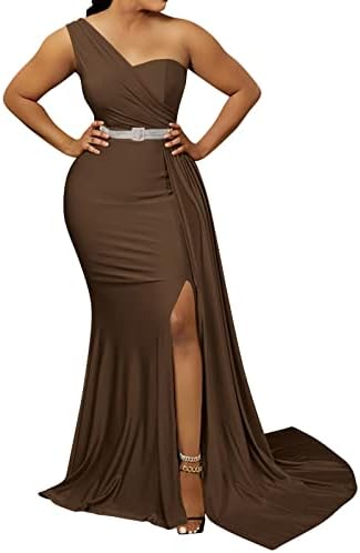 שמלה מזדמן עם שרוולים קצרים נשים סקסי כתף אחת ארוך שמלה לנשף אלגנטי בגד גוף מקסי פורמליות טי אורך