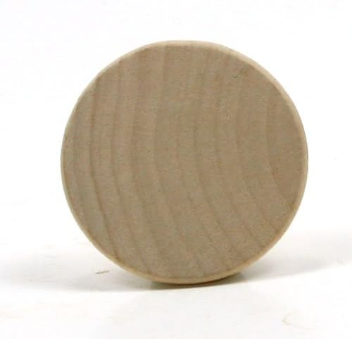 של 6-עגול מעגל דיסק-1 אינץ בקוטר עם קצה משופע 1/8 אינץ עבה לא גמור עץ