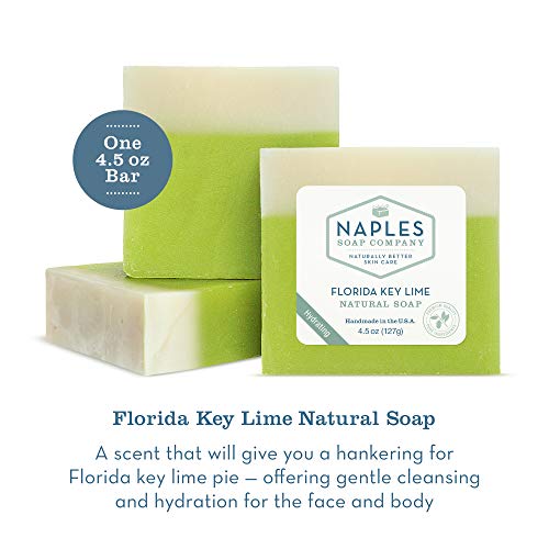 חברת סבון נאפולי חמאת שיאה טבעית ושמן זית בר סבון-בר סבון עשיר בנוגדי חמצון מעניק לחות טבעית לעור חלק וגמיש-ללא מרכיבים מזיקים - פלורידה קי ליים, 4.5 עוז