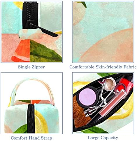 תיק קוסמטי של TbouoBt לנשים, תיקי איפור מרווחים לטיול טואלט מתנה, מתנת נסיעות בצבעי מים תות לימון כתום
