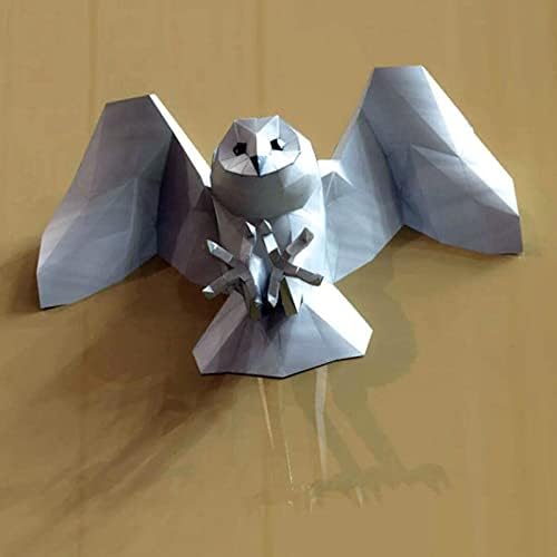 ינשוף מעופף נראה גביע נייר יצירתי בעבודת יד חידה אוריגמי תלת מימד דגם נייר DIY פסל נייר קיר גיאומטרי קיר קיר