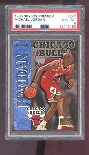 1996-97 Skybox Premium 247 Michael Jordan PSA 8 כרטיס מדורג NBA 96-97 1996-1997-כרטיסי כדורסל לא חתומים