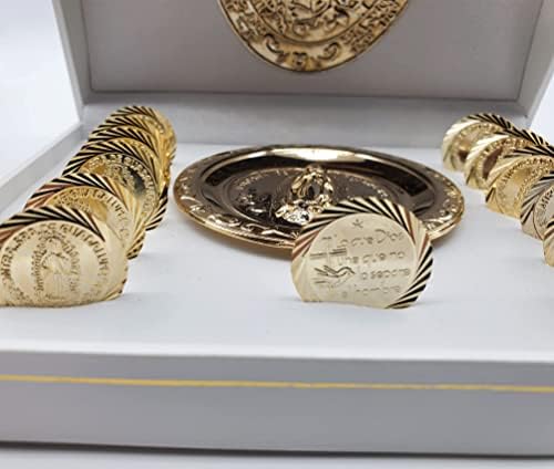 מטבעות אחדות לחתונה ערכת תצוגה דקורטיבית מארז - טקס מצופה זהב קלאס