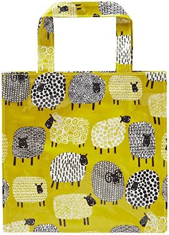 אולסטר אורגנים סינר כותנה כבשים כבשים - עם עיצוב חמוד של בעלי חיים, צהוב - למטבח וברביקיו - מתנות בישול לאופים ושפים - כלי בית ומגוון כלי מטבח