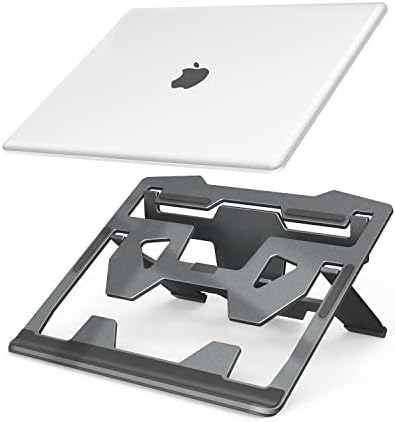 מחשב נייד yhcfly עמדת מחשב אלומיניום שולחן כתיבה עמדת מחשב מתקפל נייד מתכוונן עם מחשב נייד נגד החלקה תואם ל- MacBook, iPad וכל 10-15.6 מחשבים ניידים