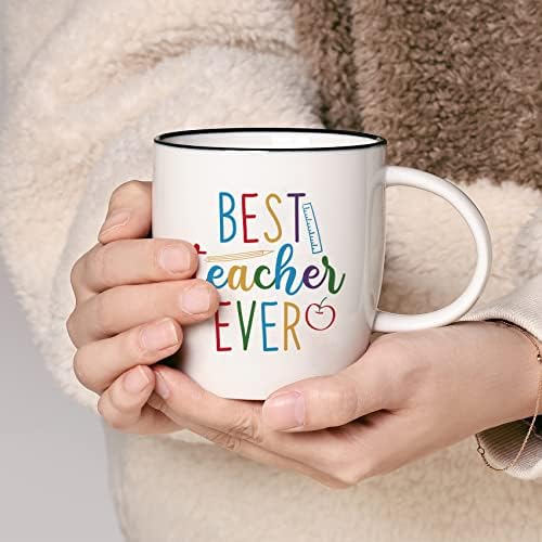 מתנות המורה הטוב ביותר אי פעם ספל קפה מורה הערכה מתנות לנשים גברים סיום סוף השנה מורה מתנות מתלמידים השראה תודה לך יום הולדת מורה ספל כוס 13 עוז