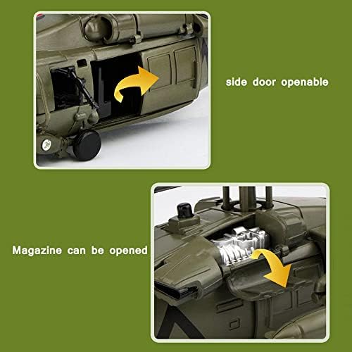 מודל מטוסי תובלה קרב חמוש סגסוגת מסוק קוויטוקה עם אורות וצליל ניתן לפתוח דלת צד יכול לשמש כמתנה או קישוט