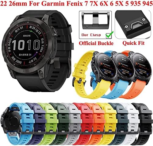 Sawidee 22 26 ממ רצועות שעון סיליקון עבור Garmin Fenix ​​6x 6 Pro 7x 7 5 5x 3 3HR 945 צמיד שוכב חכם שחרור מהיר