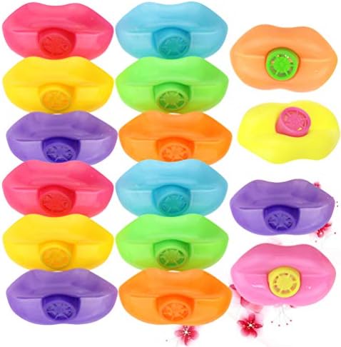 יצרני רעש שריקת פלסטיק צעצוע שפתון בצורת: 20 יחידות שריקות ילדים מסיבת רעשים יצרני צעצוע חינוכי משחק לילדים מסיבת ילדים מעדיפה שפתיים מזויפות בצבע אקראי