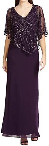 שמלת חרוזים ארוכה עם נצנצים גיאומטריים של ג ' יי קארה לנשים
