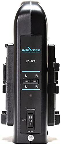 Indipro 2x Micro Alpha Series 99Wh V-Mount סוללות ליתיום-יון וערכת מטען סוללות V-Mount כפול, סיבי פחמן