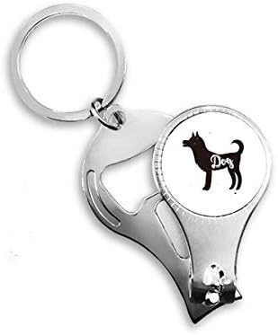 כלב שחור ולבן בעלי החיים נייל ניפר טבעת מפתח שרשרת בקבוק פותחן גוזז