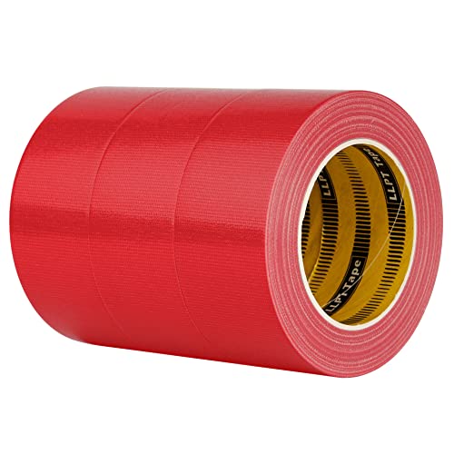 קלטת צינור LLPT פרימיום 3 חבילה 2 ”x 35 מטר כל גליל קל לקרוע קלטת בד בתפזורת צבעונית ללא שאריות למשרד ביתי בבית הספר ושימוש תעשייתי צבע אדום