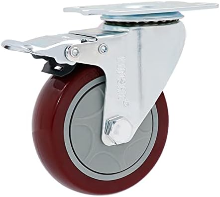 Gruni 3 אינץ 'סוג בינוני PVC כיווני כיוונים גלגל עגלות עם גלגלים תעשייתיים אילמים לביש בלמים 2 יחידות