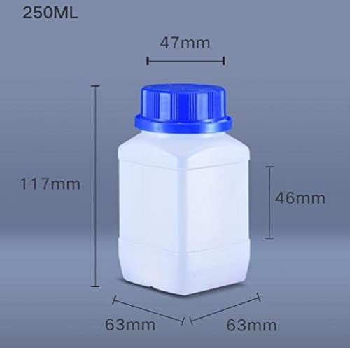 Welliestr 5 pcs מעבדה מפלסטיק בקבוקי מגיבים כימיים, 250 מל/8.5oz רוחב נוזלי/דגימה מוצקה מדגם דגימה מיכל איטום בקבוקי עם כובע אנטי גניבה - שקוף