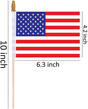 דגלים אמריקאים קטנים על סטיק, 65 דגלים אמריקאים מוחזקים מיני דגלים ארהב ליום העצמאות האמריקני, יום הנשיא של יום הזיכרון, יום הוותיקים