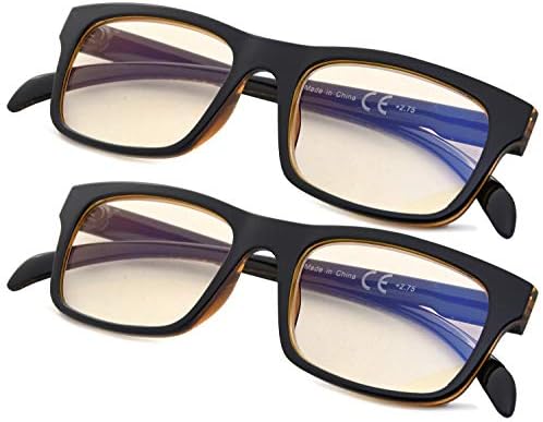 2-חבילה מחשב קריאת משקפיים אנטי בוהק חסימת כחול ריי נשים דפוס עיצוב
