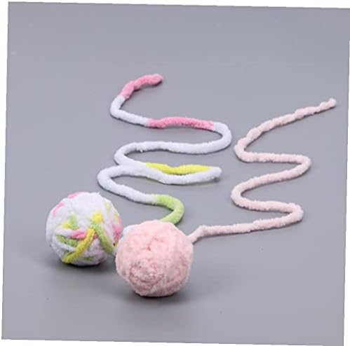 Pinicecore Cat Ball צעצועי צמר צבעוני חוט כדורי חוט צמר אינטראקטיבי רודף צעצועים לעיסה טוחנים