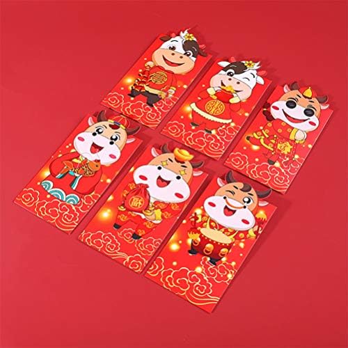 12 יחידות הסיני חדש שנה כסף מעטפות גלגל המזלות שור אדום כסף מזומנים מחזיק מנות נייר הונג באו מעטפות תיק לילדים ילדים