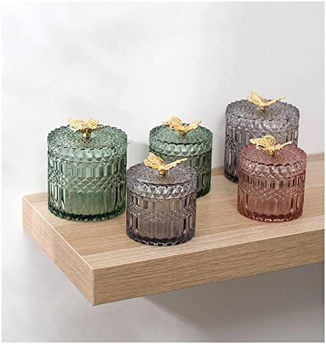 צנצנות דקורטיביות של Ganfanren בסגנון אירופאי צנצנת זכוכית קנדי ​​צנצנת תכשיטים ביתיים קופסת קופסת כותנה קופסת תכשיטים