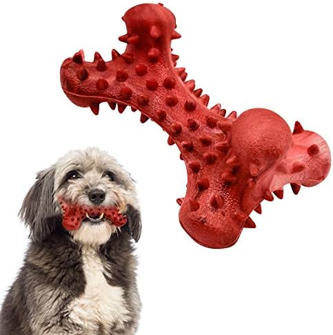 צעצועי כלבים לגורים לניקוי שיניים, צעצועי חבלים לכלבים לעיסות אגרסיביות, צעצועים כלבים אינטראקטיביים בטעם בייקון, צעצוע מברשת שיניים טבעי של גומי טבעי לכלבים בינוניים/גדולים