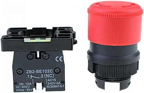 SVAPO 22 ממ NC אדום עצירה חירום מתג לחיצה על כפתור+NC AC660V/10A XB2-BS542