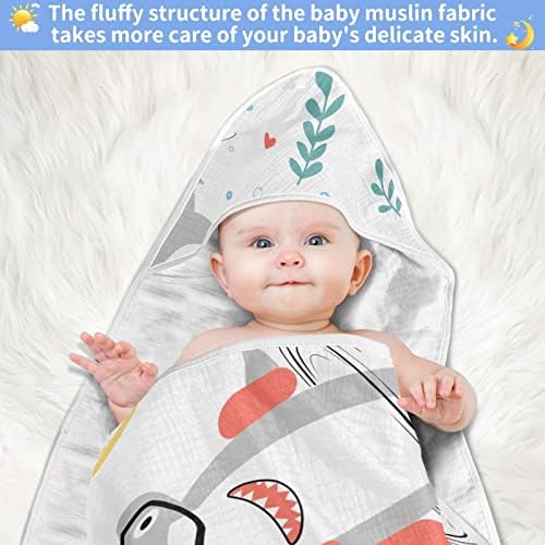 VVFELIXL מגבת ברדס לתינוקות, רישום יד סופג מגבת רחצה פעוטות, כותנה מגבות תינוקות יילודים רכים לתינוק 35x35in 0-6T