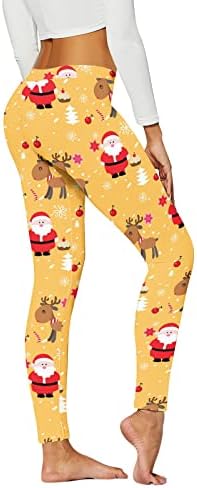 יוגה מכנסיים נשים גבוהה מותן בטן בקרת סנטה פס הדפסת חותלות עבור חג המולד ריצה אימון כושר גרביונים