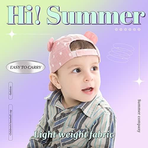 דוט פרטן תינוק כובעי קיץ ילדה בני שמש כובע עם אוזן אביב קיץ יילוד צילום אבזרי