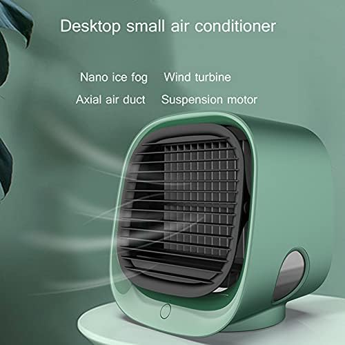 מזגן נייד נייד של GYK, 3 מהירויות רוח, פעולה שקטה, טעינה USB, מאוורר קירור חלל מיני למשרדי הבית, חדר שינה, מאוורר שולחן עבודה, ירוק