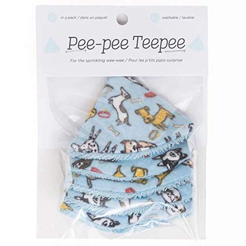 Beba Bean Pee -Pee Teepee - אביזר החלפת חיתול לבנים, כובע פיפי פיפי לשימוש חוזר, Diggity Dog, חבילה של 5