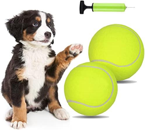 Puleebo 2 חבילה כדור טניס גדול לכלבים 9.5 ו -8 כדורי טניס ענקיים מתנפחים